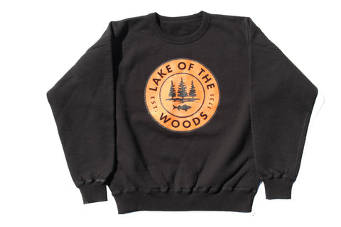 Black LOTW Gear crewneck sweatshirt with orange and black logo